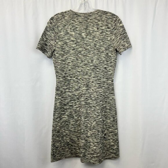 Theory Womens A Line Dress Black Marled Jewel Neck Short Sleeve Wool Blend S - Picture 3 of 10